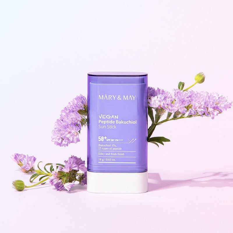 Mary&May Vegan Peptide Bakuchiol Sun Stick SPF50+ PA++++ — official product photograph; package size unconfirmed