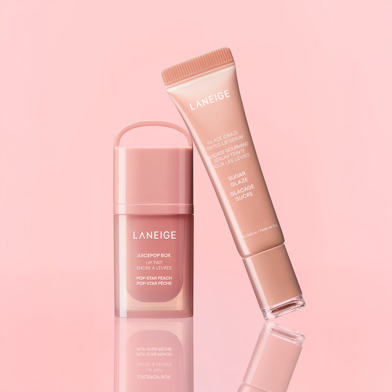 Tint & Glaze Duo: Pop-Star Peach & Sugar Glaze — official product photograph; package size unconfirmed