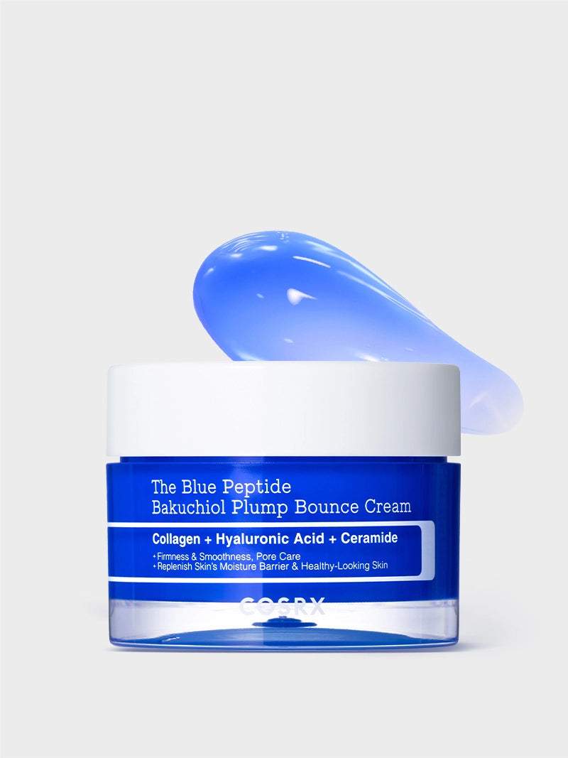 COSRX The Blue Peptide Bakuchiol Plump Bounce Cream — official product photograph; package size unconfirmed