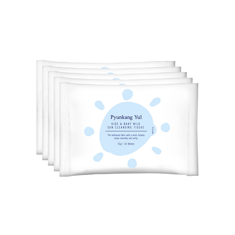 Pyunkang Yul Kids & Baby Mild Sun Cleansing Tissue 10ea*5 — official product photograph; package size unconfirmed