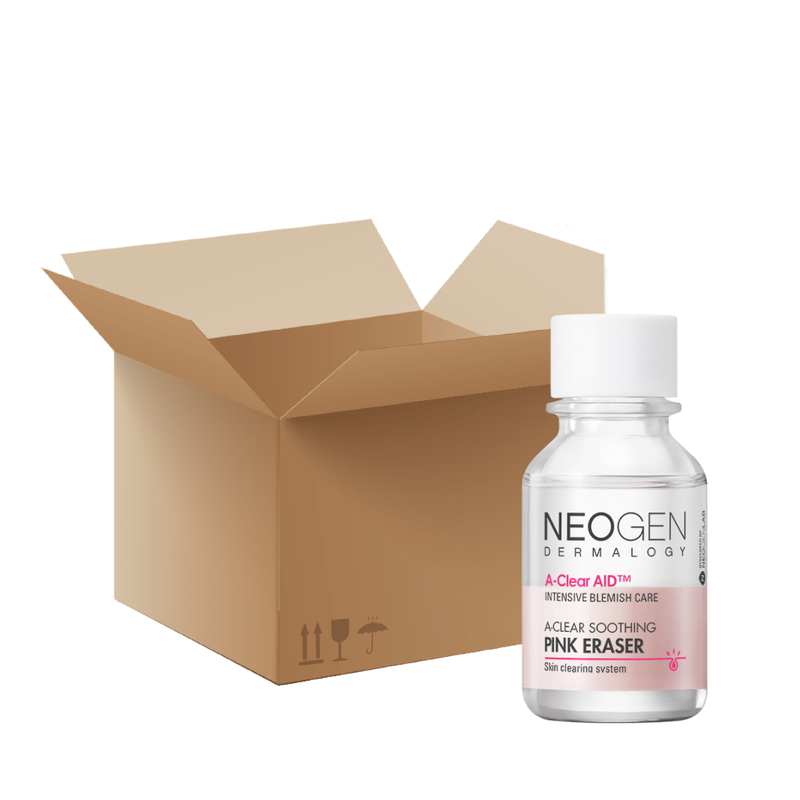 [1BOX / 128ea] NEOGEN DERMALOGY A-Clear Aid Soothing Pink Eraser 0.5 oz / 15ml — official product photograph; package size unconfirmed