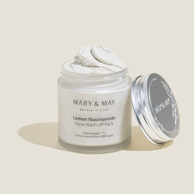 Mary&May Vegan Lemon Niacinamide Glow Wash off Pack — official product photograph; package size unconfirmed