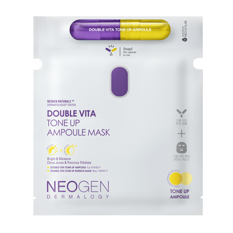 NEOGEN DERMALOGY Double Vita Tone Up Ampoule Mask (30g+3g) (5pack) — official product photograph; package size unconfirmed