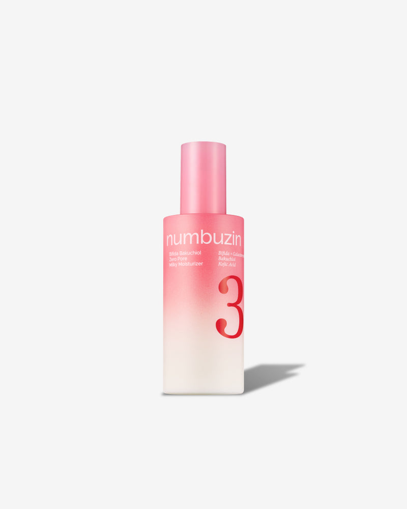 No.3 Bifida Bakuchiol Zero Pore Milky Moisturizer — official product photograph; package size unconfirmed