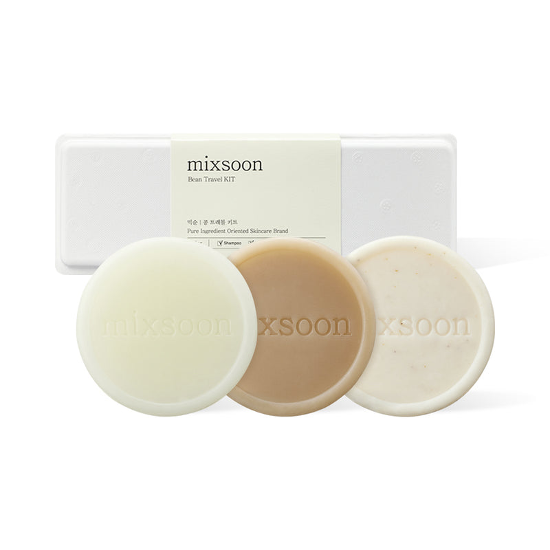 mixsoon Bean Travel Kit (Shampoo + Conditioner + Body bar) — official product photograph; package size unconfirmed