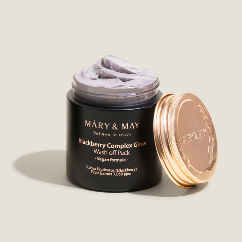 Mary&May Vegan Blackberry Complex Glow Wash off Pack — official product photograph; package size unconfirmed