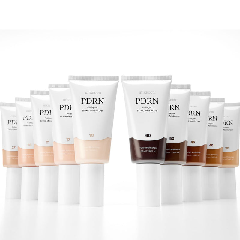 mixsoon PDRN Collagen Tinted Moisturizer | All 10 Shades — official product photograph; package size unconfirmed