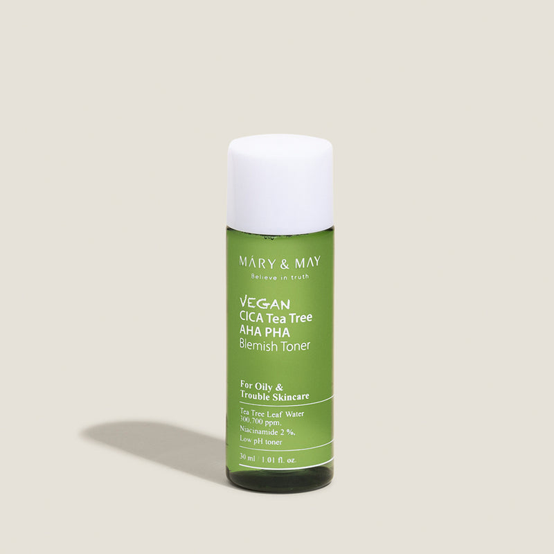 Mary&May Vegan CICA Tea Tree AHA PHA Blemish Toner [Miniature] — official product photograph; package size unconfirmed