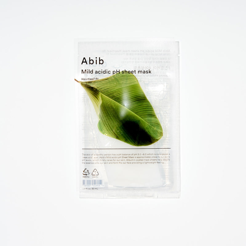 Mild acidic pH sheet mask Heartleaf fit(10 sheets) — official product photograph; package size unconfirmed