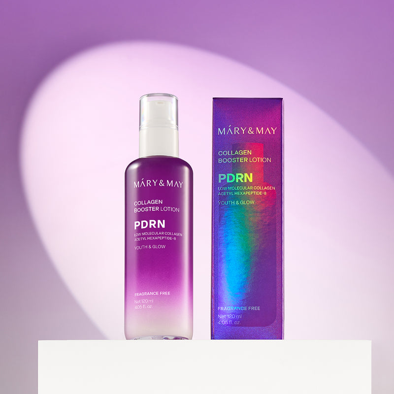 Mary&May Collagen Booster Lotion — official product photograph; package size unconfirmed