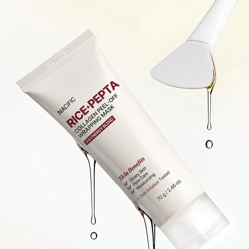 Nacific Rice Pepta Collagen Peel-Off Wrapping Mask — official product photograph; package size unconfirmed