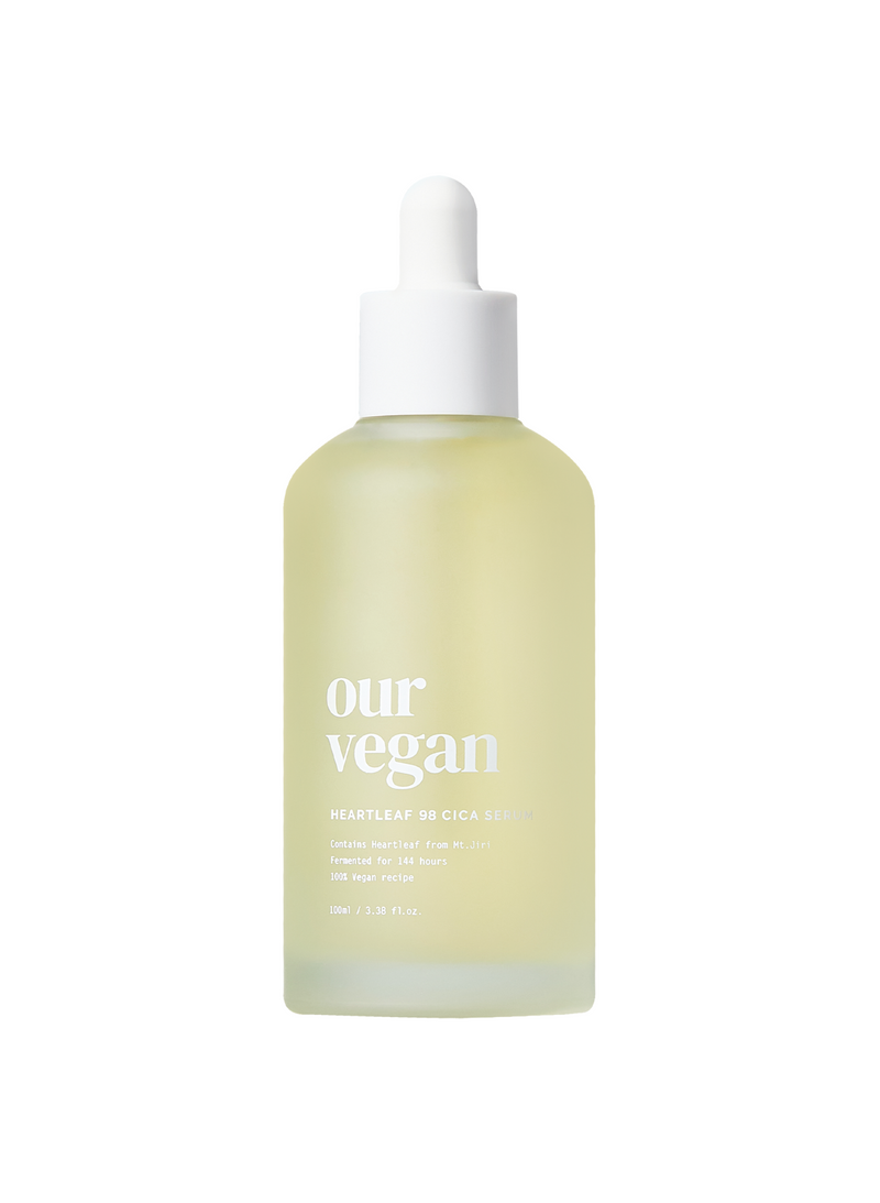 Our Vegan Heartleaf 98 Cica Serum — official product photograph; package size unconfirmed