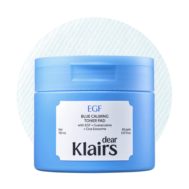 EGF Blue Calming Toner Pad — official product photograph; package size unconfirmed