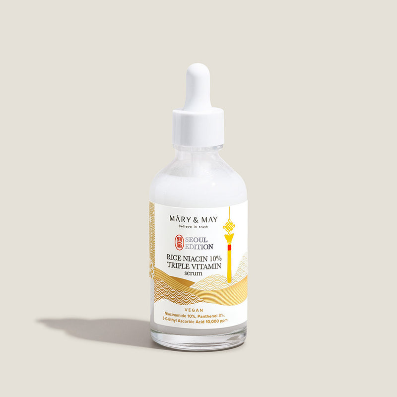Mary&May Rice niacin 10% Triple Vitamin Serum — official product photograph; package size unconfirmed