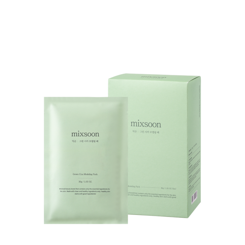 mixsoon Green Cica Modeling Face Mask 5ea — official product photograph; package size unconfirmed