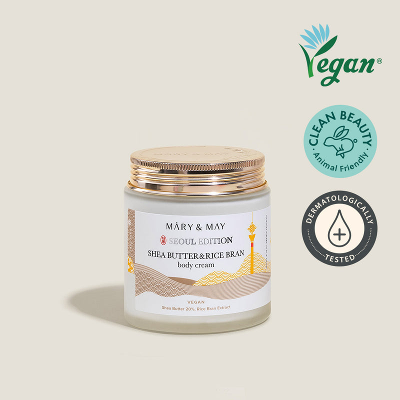 Mary&May Shea Butter & Rice Bran Body Cream — official product photograph; package size unconfirmed
