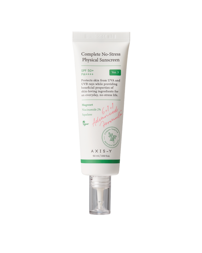 Complete No-Stress Physical Sunscreen V.3 — official product photograph; package size unconfirmed
