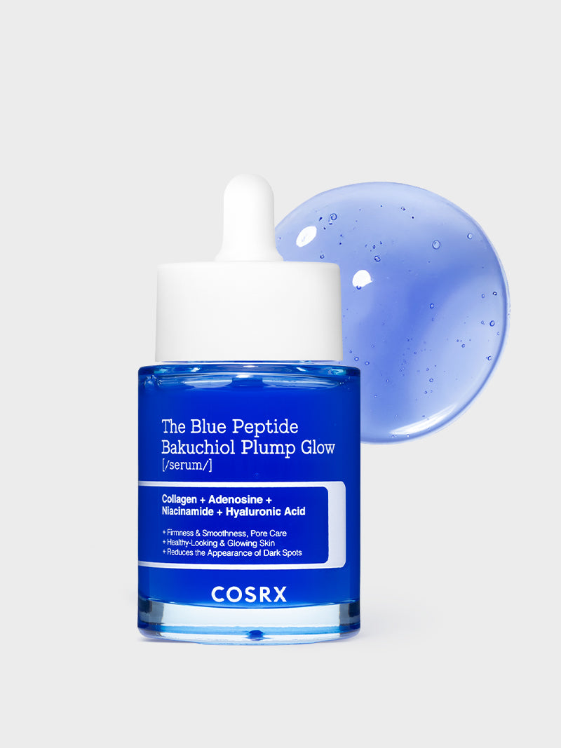 COSRX The Blue Peptide Bakuchiol Plump Glow Serum — official product photograph; package size unconfirmed