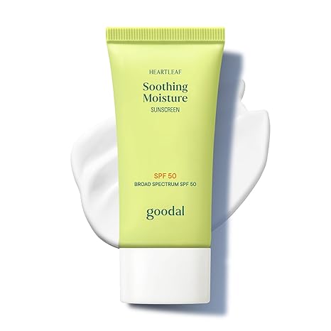 [GOODAL] Heartleaf Soothing Moisture Sunscreen, Broad Spectrum SPF 50 — official product photograph; package size unconfirmed