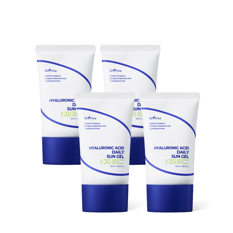Hyaluronic Acid Daily Sun Gel SPF30 Value Pack (50ml x 4) — official product photograph; package size unconfirmed