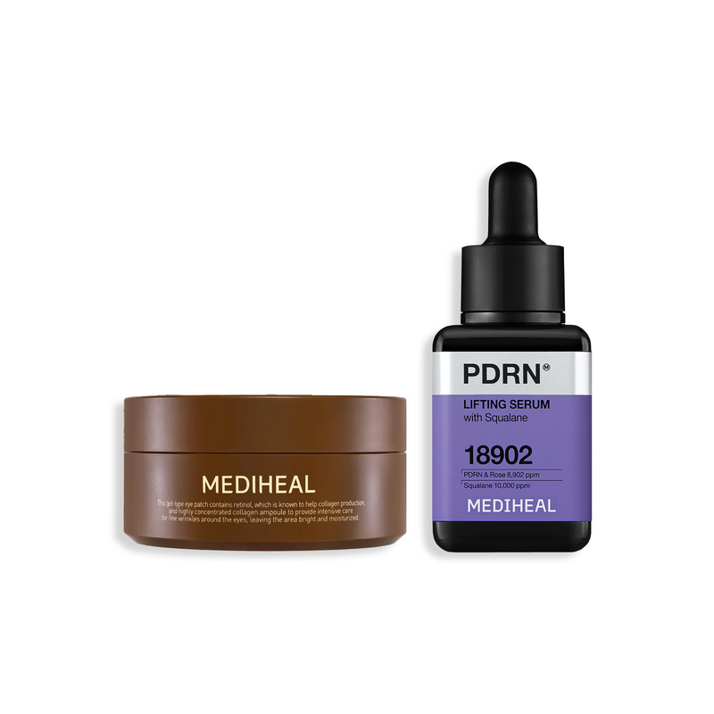 PDRN Serum + Retinol Eye Patch Duo — official product photograph; package size unconfirmed