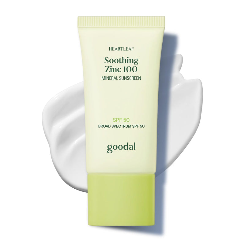 [GOODAL] Heartleaf Soothing Zinc 100 Mineral Sunscreen SPF 50 — official product photograph; package size unconfirmed