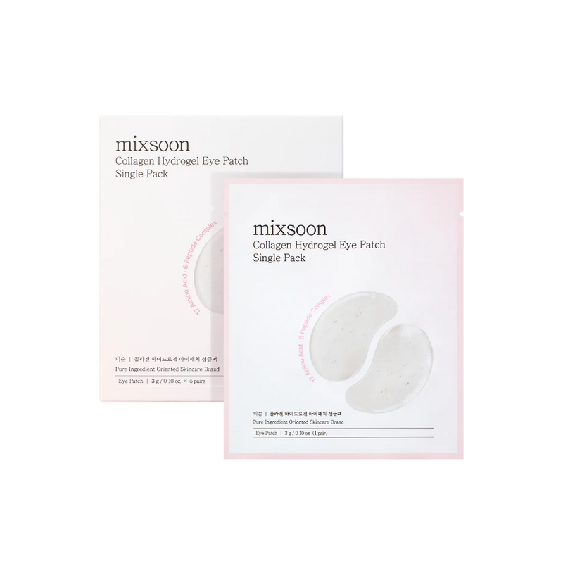 mixsoon Collagen Hydrogel Eye Patch Single Pack — official product photograph; package size unconfirmed