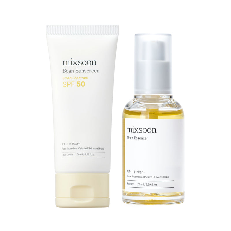 mixsoon Hydrate & Protect Duo / Bean Essence 50ml + Bean Sunscreen 50ml — official product photograph; package size unconfirmed