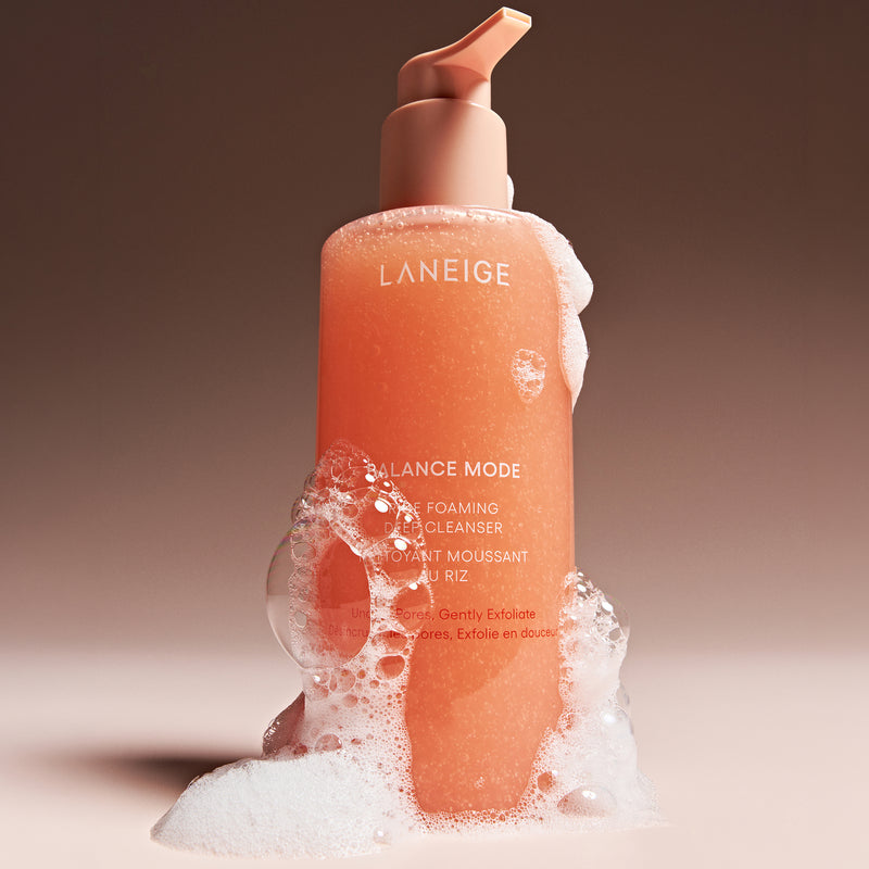 Balance Mode Rice Foaming Deep Cleanser — official product photograph; package size unconfirmed