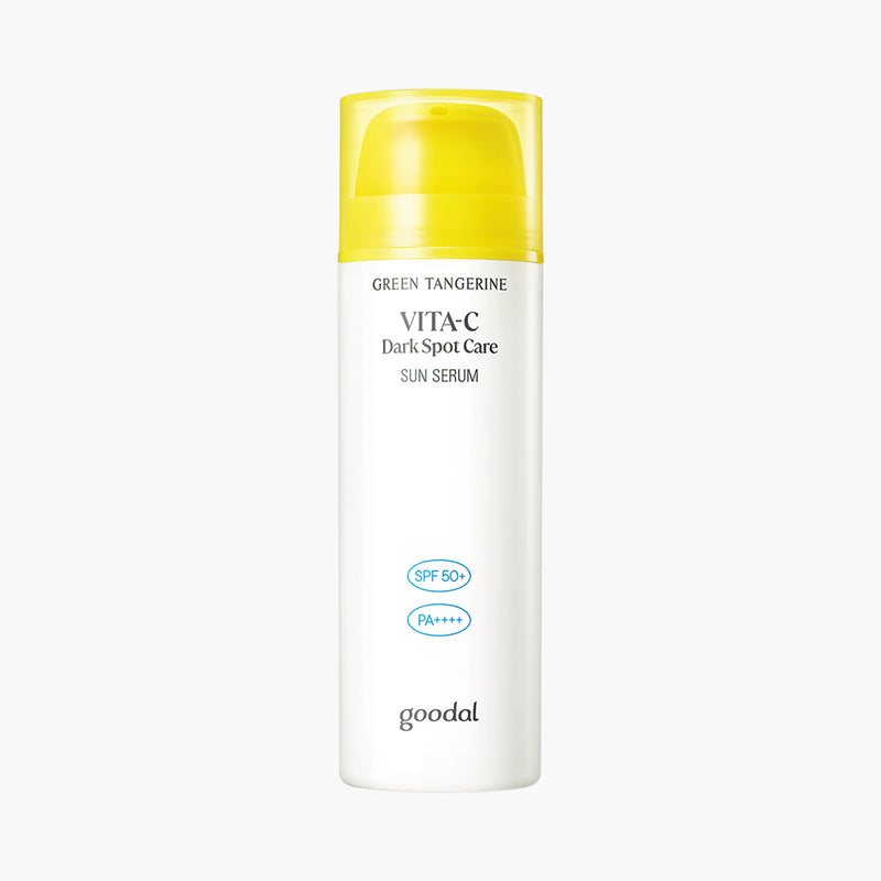 [GOODAL] Green Tangerine Vita C Dark Spot Care Sun Serum — official product photograph; package size unconfirmed