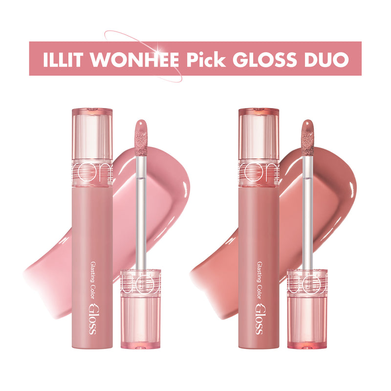 ILLIT WONHEE'S PICK GLOSS DUO — official product photograph; package size unconfirmed