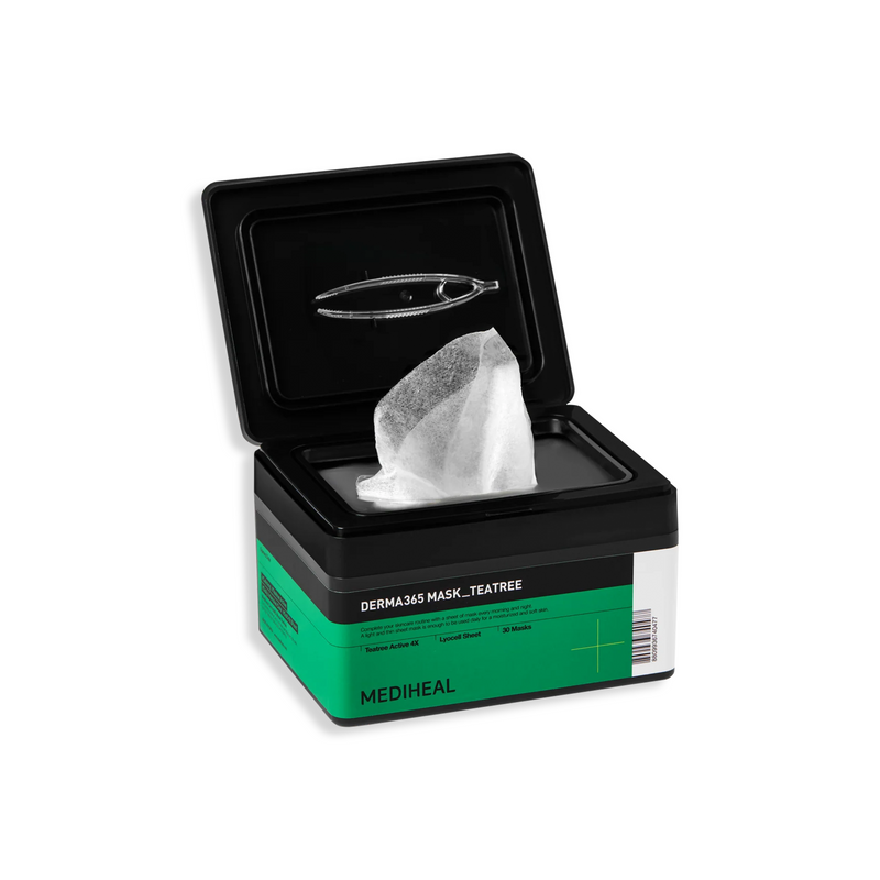 Derma365 Mask Teatree — official product photograph; package size unconfirmed