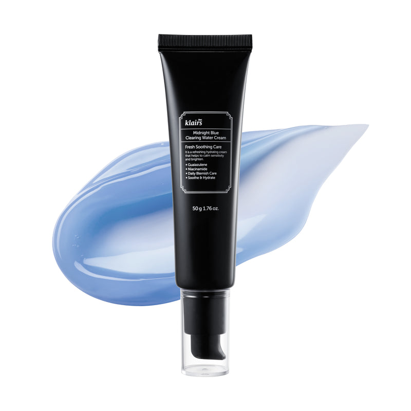 Midnight Blue Clearing Water Cream — official product photograph; package size unconfirmed