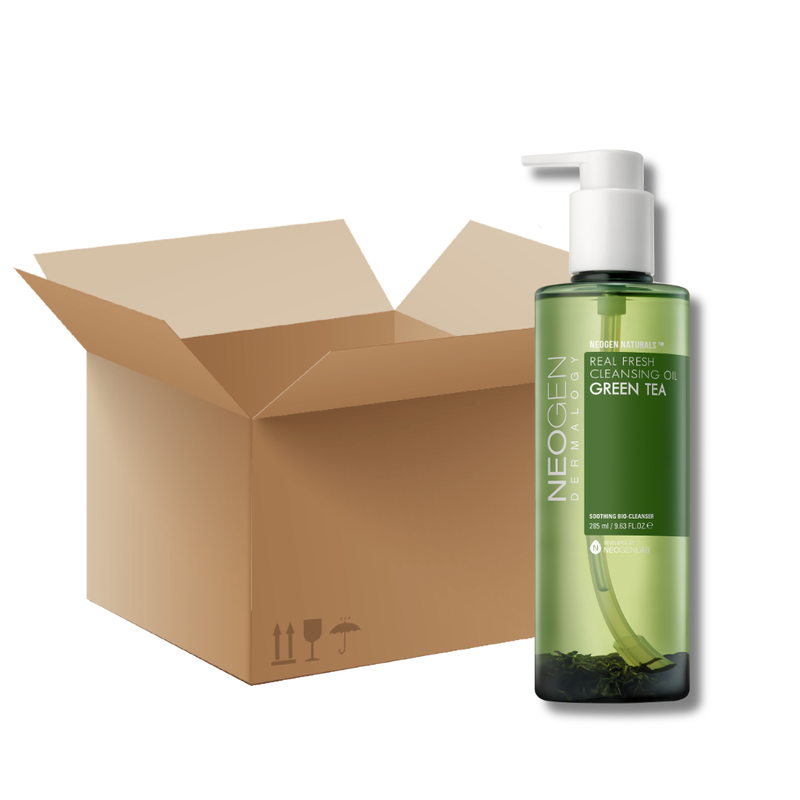[1BOX / 40ea] NEOGEN DERMALOGY Real Fresh Cleansing Oil Green Tea 285ml — official product photograph; package size unconfirmed