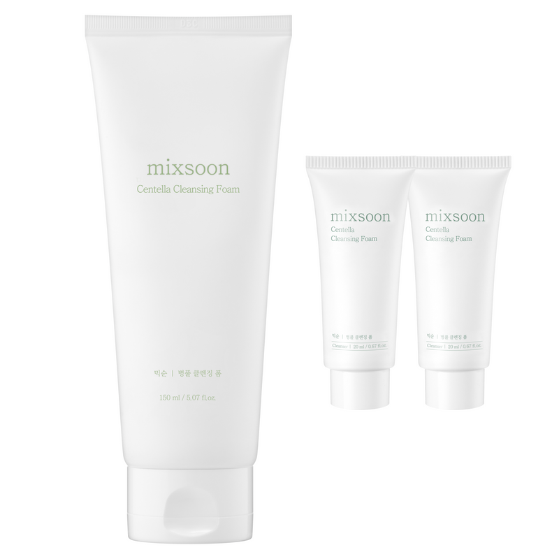 mixsoon Centella Cleansing Foam Bonus Mini Set ( 150ml + 20ml*2 ) — official product photograph; package size unconfirmed