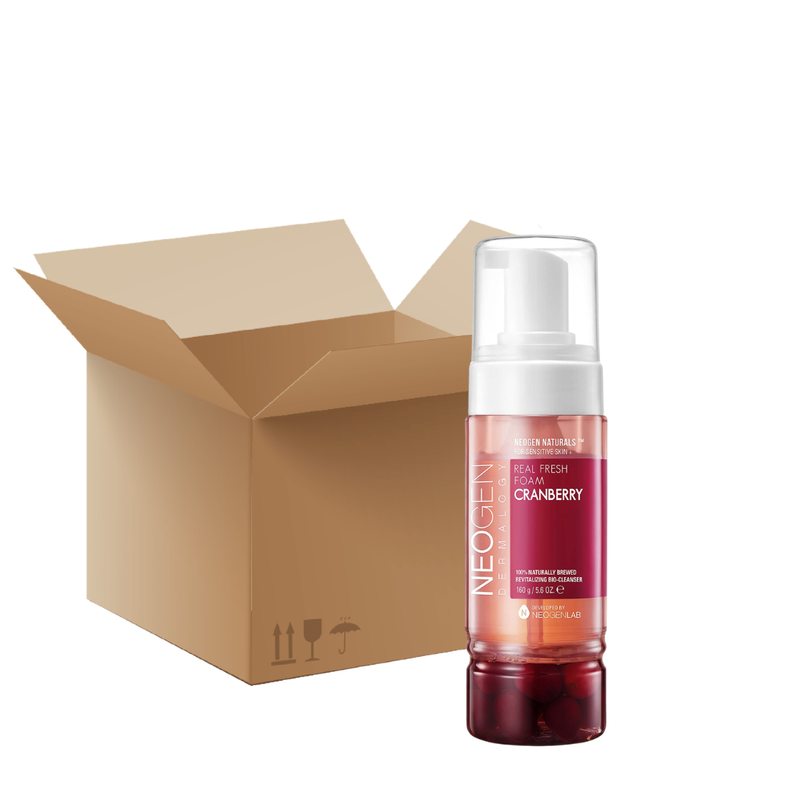 [1BOX / 48ea] NEOGEN DERMALOGY Real Fresh Foam Cleanser Cranberry 5.6 oz / 160g — official product photograph; package size unconfirmed