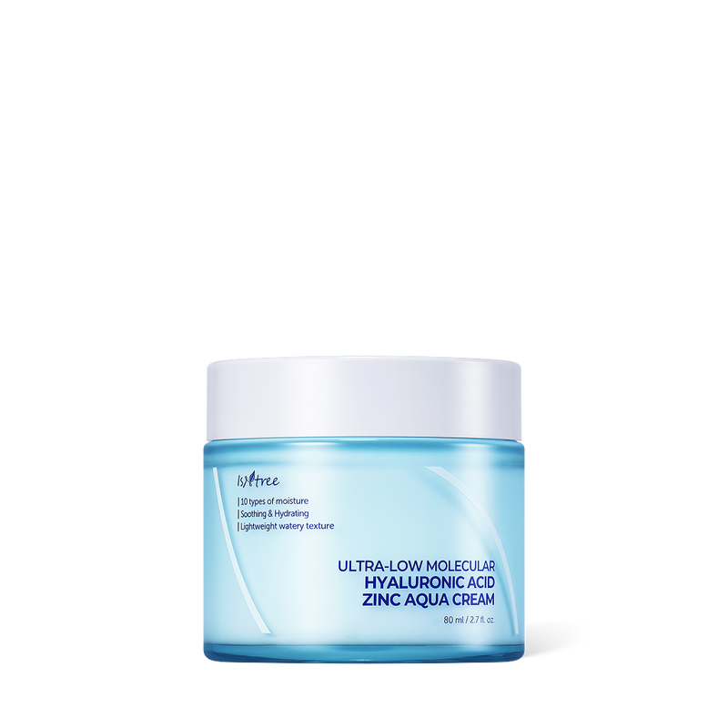 Ultra-Low Molecular Hyaluronic Acid Zinc Aqua Cream 80ml — official product photograph; package size unconfirmed
