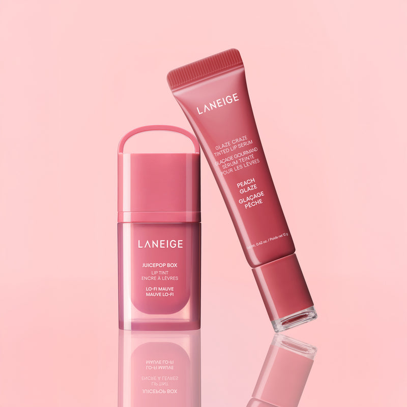 Tint & Glaze Duo: Lo-Fi Mauve & Peach Glaze — official product photograph; package size unconfirmed