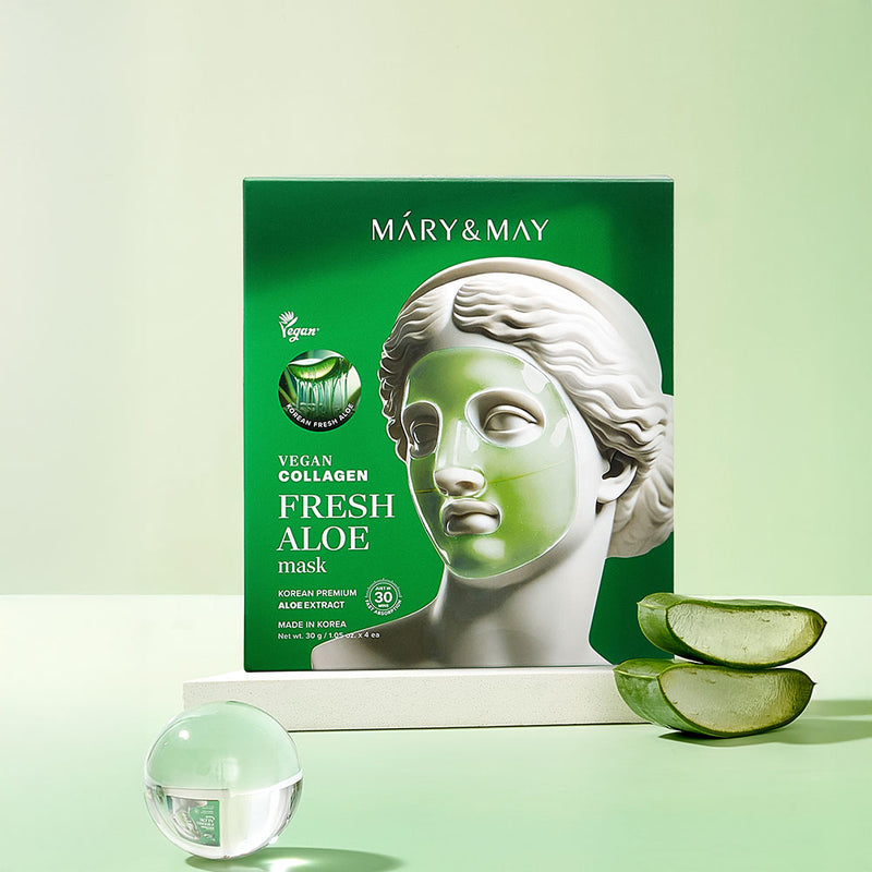 Mary&May Vegan Collagen Fresh Aloe Mask — official product photograph; package size unconfirmed