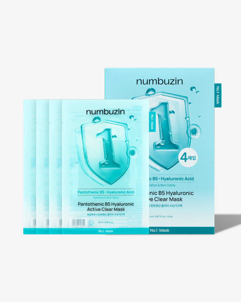 No.1 Pantothenic B5 Hyaluronic Active Clear Mask (4 Sheets) — official product photograph; package size unconfirmed