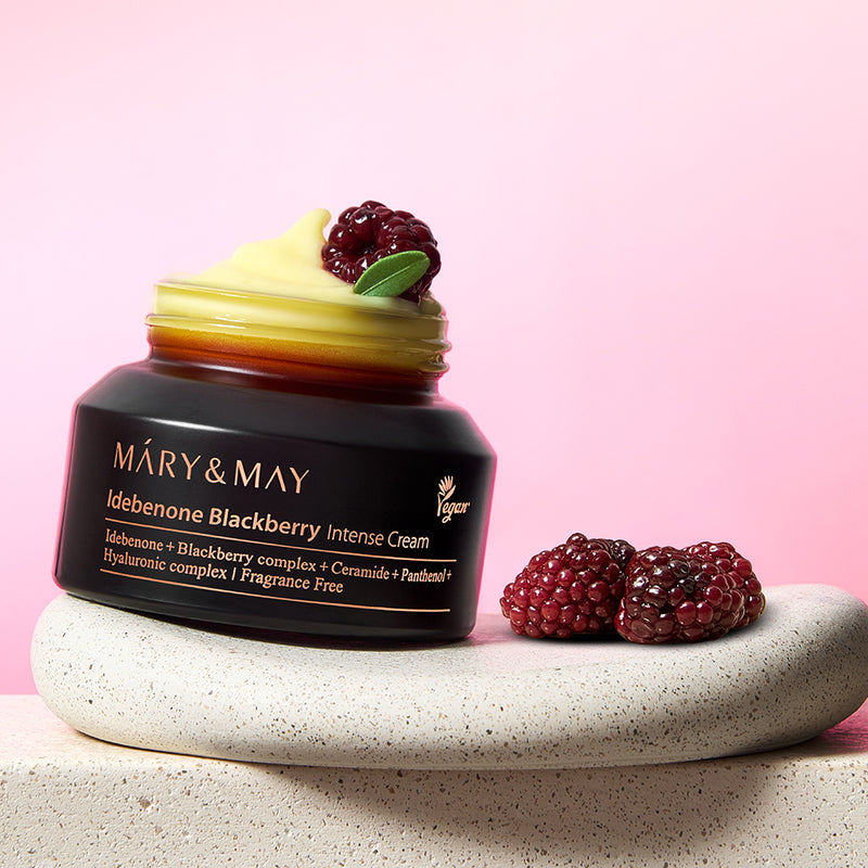 Mary&May Idebenone Blackberry Intense Cream — official product photograph; package size unconfirmed
