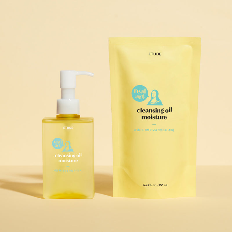 [SET] ETUDE Real Art Cleansing Oil Moisture & Refill — official product photograph; package size unconfirmed