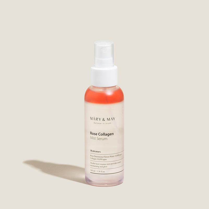 Mary&May Rose Collagen Mist Serum — official product photograph; package size unconfirmed