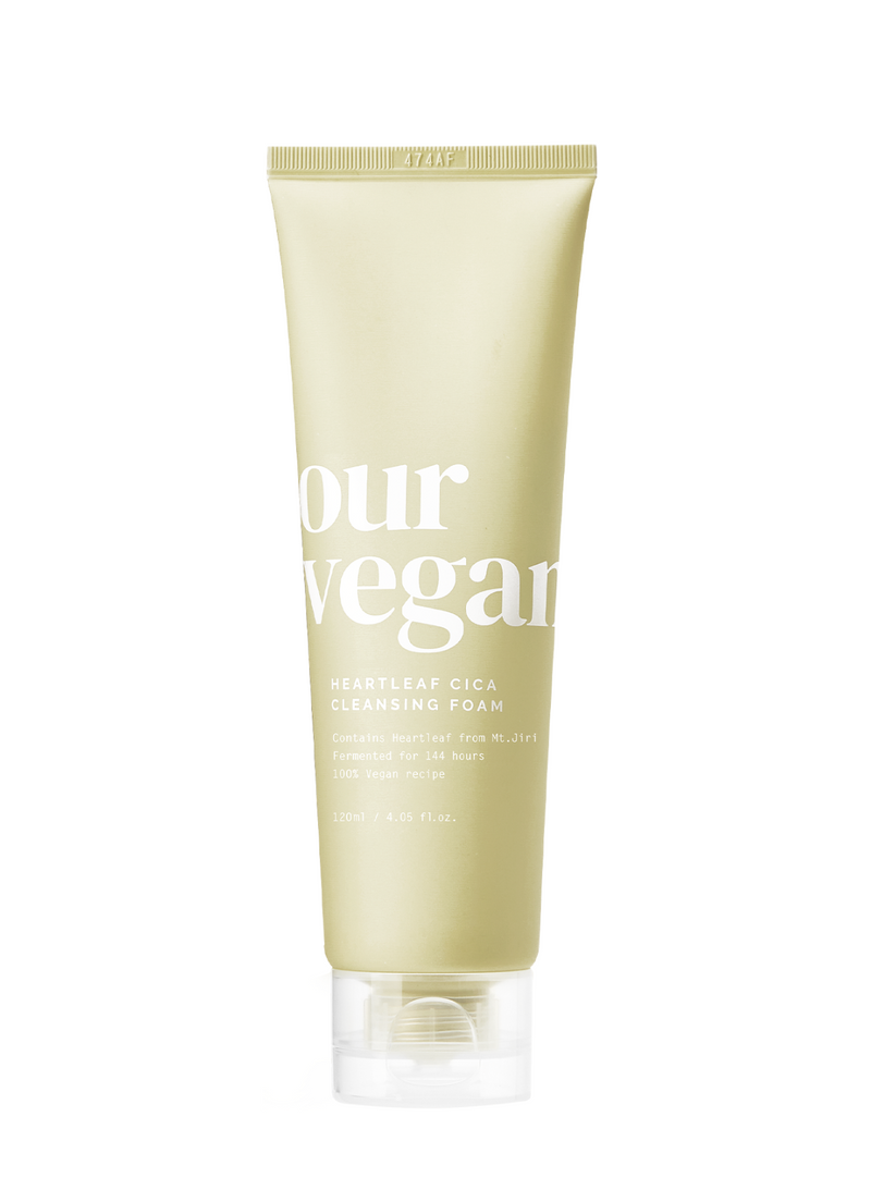 Our Vegan Heartleaf Cica Cleansing Foam — official product photograph; package size unconfirmed