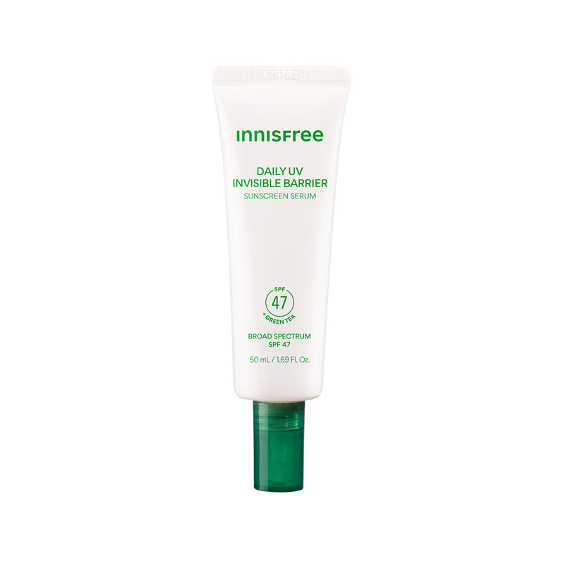 Daily UV Invisible Barrier Sunscreen Serum Broad Spectrum SPF 47 with Green Tea — official product photograph; package size unconfirmed