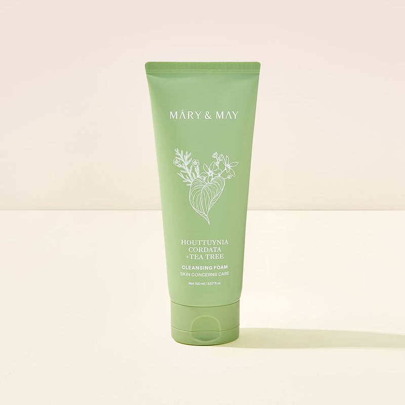 Mary&May Houttuynia Cordata+Tea Tree Cleansing Foam — official product photograph; package size unconfirmed