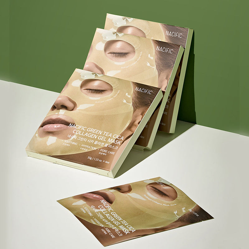 NACIFIC Green Tea Cica Collagen Gel Mask — official product photograph; package size unconfirmed